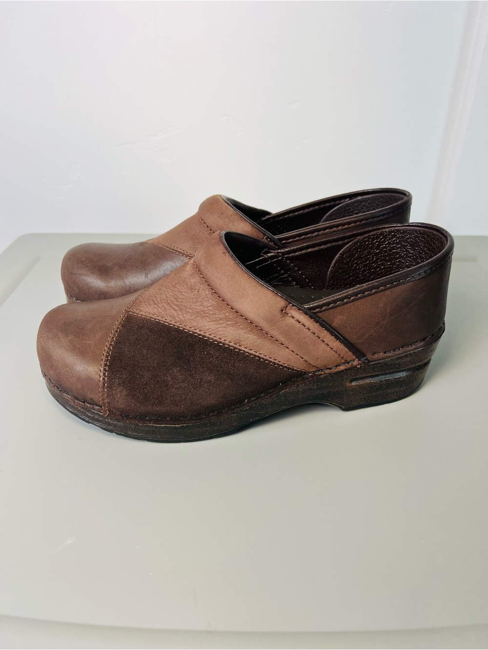 Dansko Brown Leather Patch Clogs EU 38